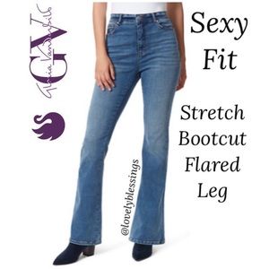 Giselle Stretch Bootcut Midrise Flared Leg Jeans 16W Short Gloria Vanderbilt